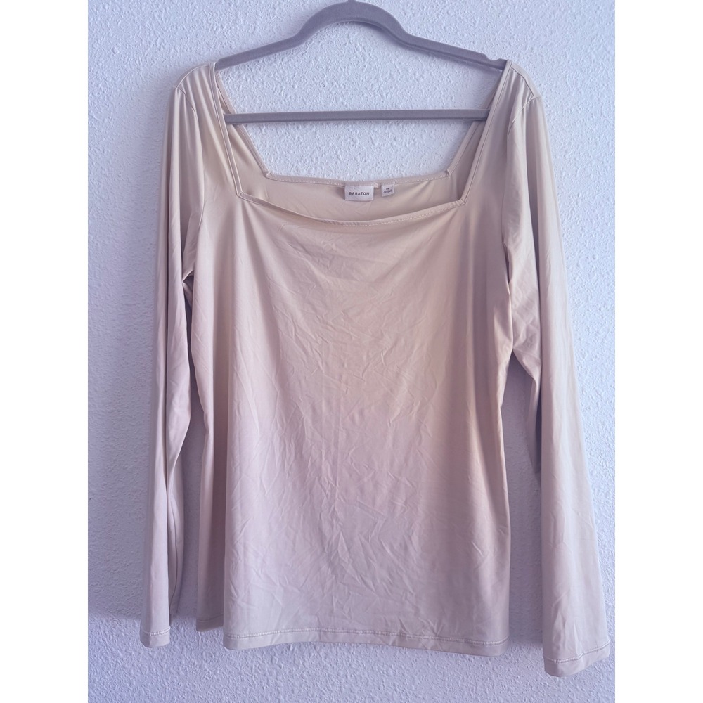 Aritza Babaton Womens Long Sleeve Top‎ Size XL Square Neckline Lightweight - Picture 2 of 9